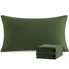 King Pillowcase Set - 2 Pack Brushed Microfiber King 20" x 40" Olive Green