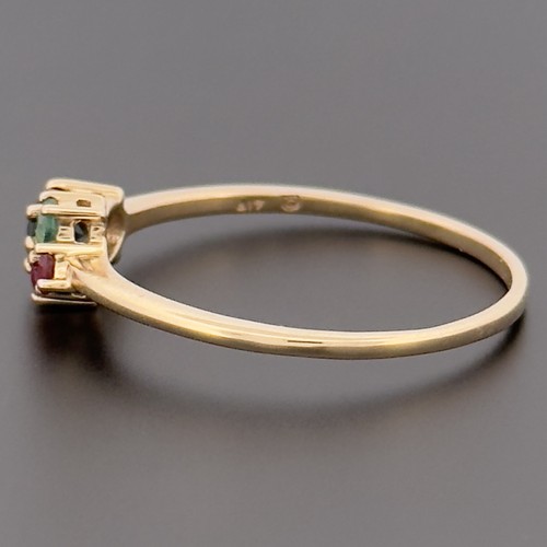 9ct Yellow Gold Sapphire Emerald & Ruby Cluster Ring Size U Hallmarked - Picture 5 of 10