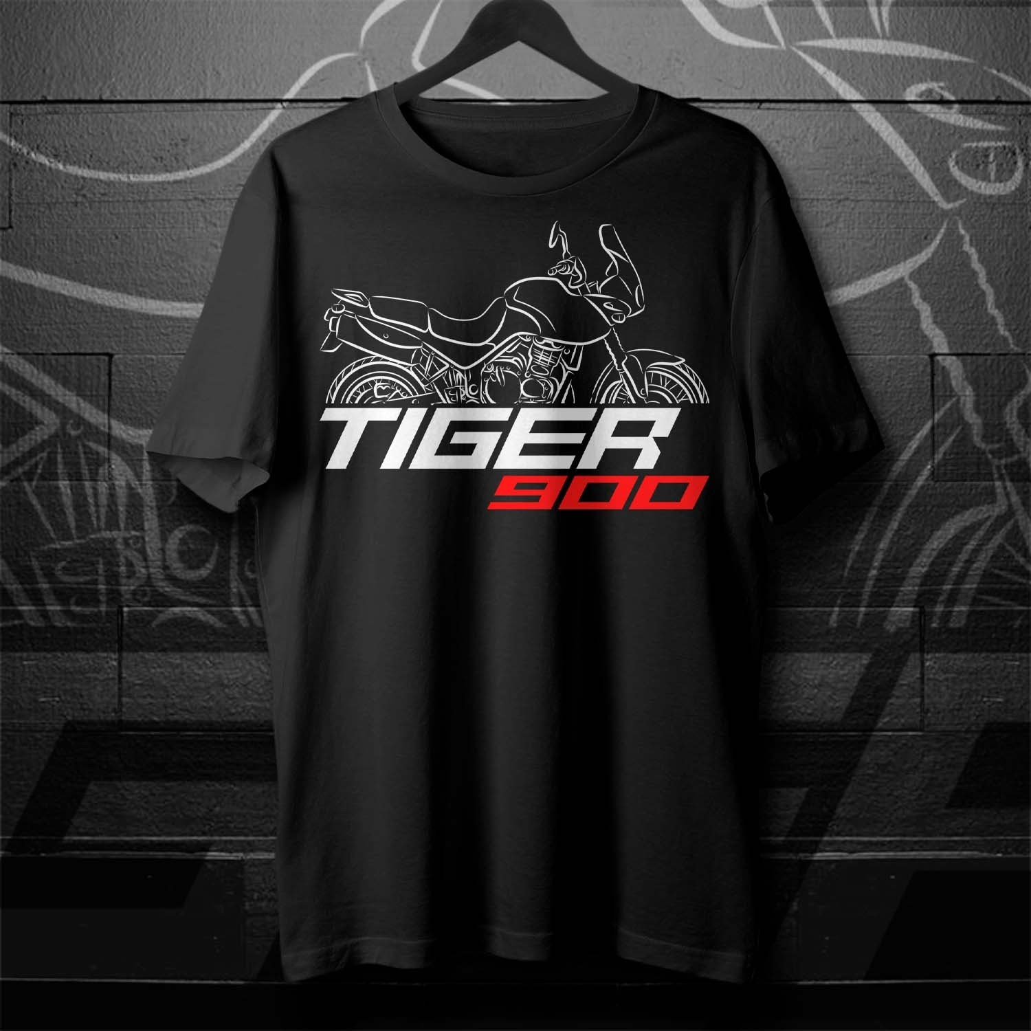 Biker T-Shirt for Fans of British Tiger 900 1999-2000 Motorcycle, ADV Riders