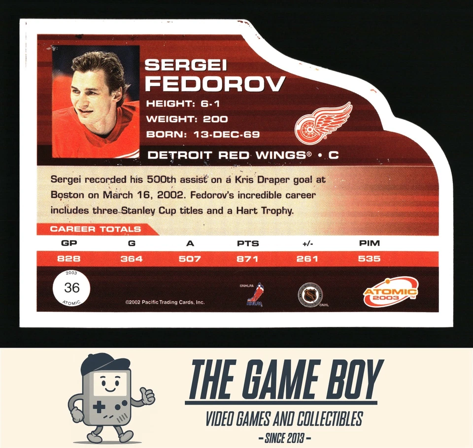 2002-03 Pacific Atomic #39 Nicklas Lidstrom Detroit Red Wings - Image 2 of 2