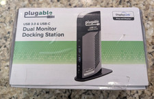 Plugable Dual Monitor Docking Station USB 3.0 and USB-C DisplayLink No Plug