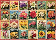 Vintage Flower Puzzles for Adults 1000 Pieces, Unique Beautiful Floral Collage A