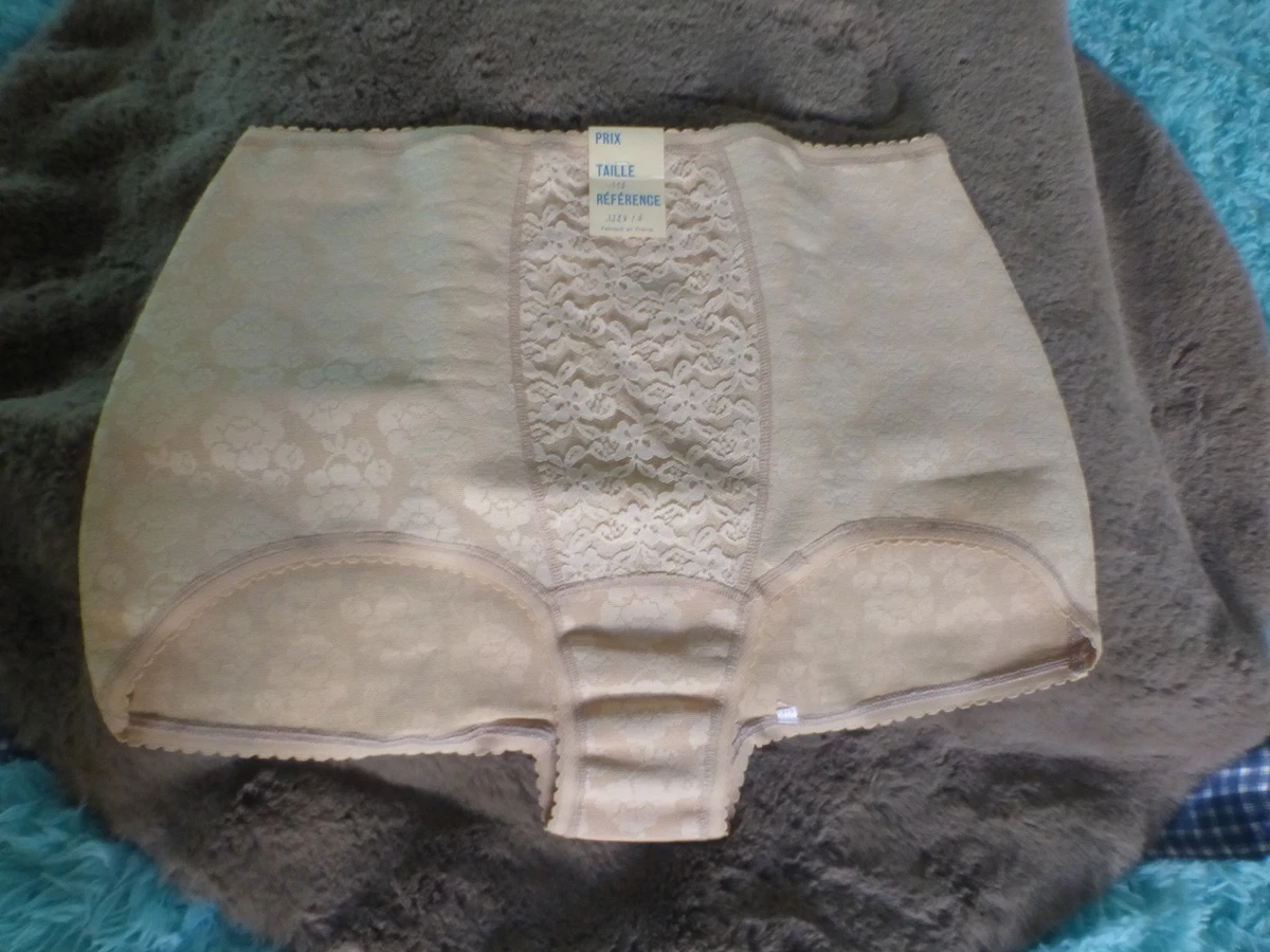 Gaine Culotte Vintage 4 Jarretelles Amovibles Naturana - Taille 54, Crème Et Rose