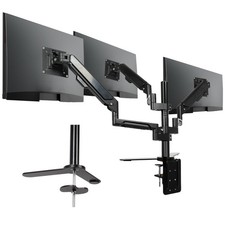 Triple Monitor Mount - Vesa Mount Gas Spring Adjustable 3 Monitor Desk Stand ...