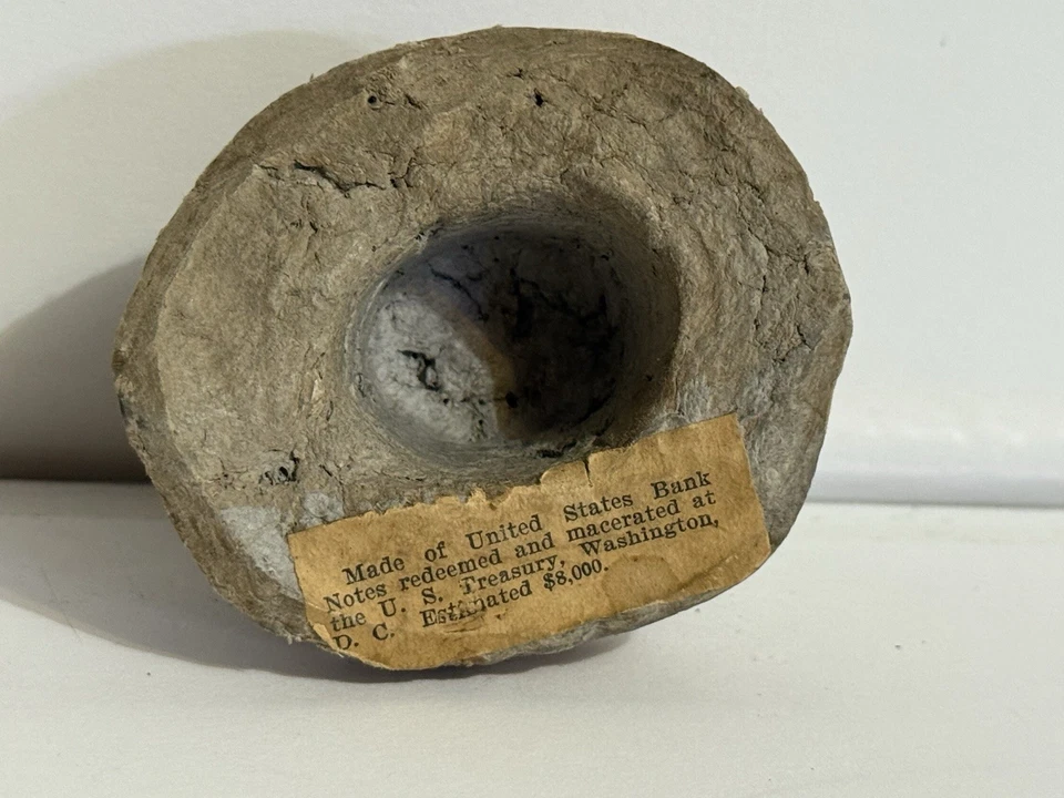 Raro sombrero de copa escultura dinero moneda macerada de Estados Unidos $8,000 Foto 2 de 4