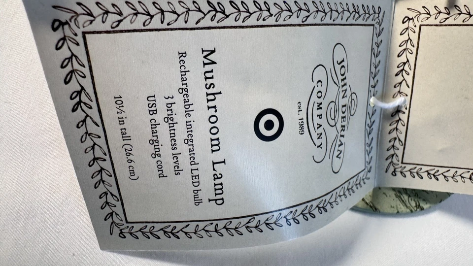 2025 John Derian Artist Target 10" Lâmpada de Acento Cogumelo Azul Recarregável NOVA - Imagem 4 de 4