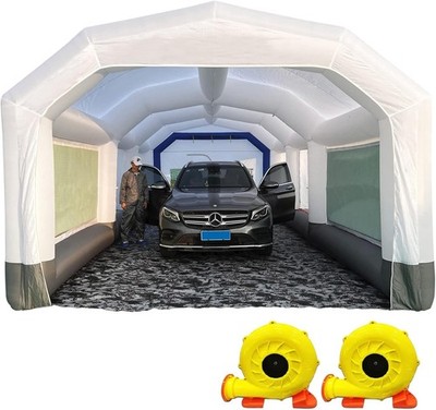 GORILLASPRO 31.2x18x12.3Ft Inflatable Paint Booth Portable Spray Tent w/ Blowers