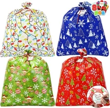 JOYIN 8 PCs Christmas Jumbo Gift 8 Count (Pack of 1), Red+White+Green+Blue 