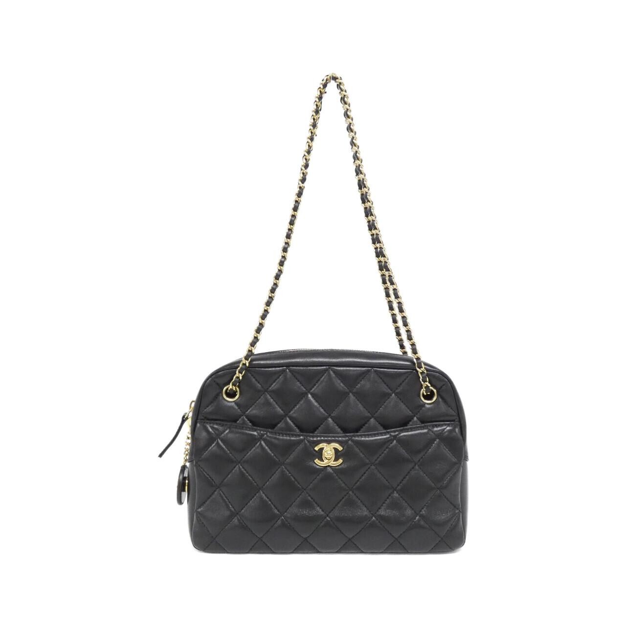 Authentic CHANEL AS5187 Shoulder Bag in Black Caviar Leather