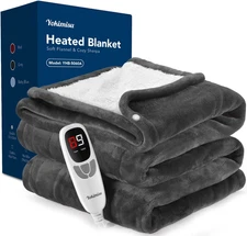 Heated Blanket Throw W/ 2 Wearable Buttons, Lux-Soft Flannel  Electric Blanket 9