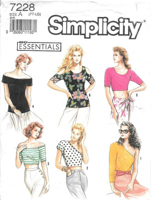 Uncut Simplicity Sewing Pattern 7228 Top In Two Lengths Six Variations Size PT-L