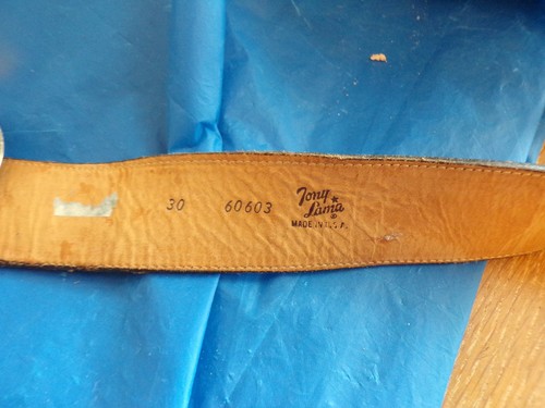 Cintura western Tony Lama 30 in pelle con fibbia argento - Foto 6 di 8