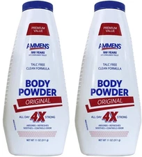 2 Pack Ammens Body Powder ORIGINAL 11oz Talc free Fast Shipping