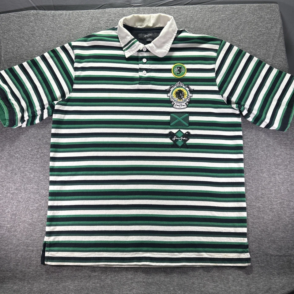 罕见 Sean John Rugby Polo 男式 XL 补丁  — 第 2/4 张图片