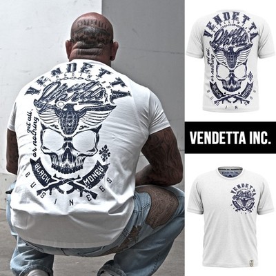 Vendetta Inc. Männer kurzarm Rundhals T Shirt Black Money weiß VD-1095 - Neu