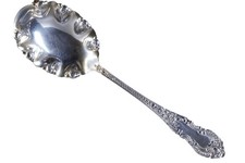 1875-1905 JB SM Knowles American Sterling Fancy Serving Spoon Newton and Lincoln