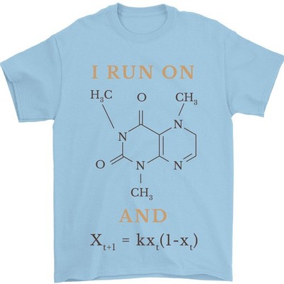Kaffee I Run On Koffein Und Chaos Lustig Herren T-Shirt 100% Baumwolle