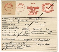Haspe 1928 Hagen Federfabriken Baldur Luhn powder maker AFS archive card unique