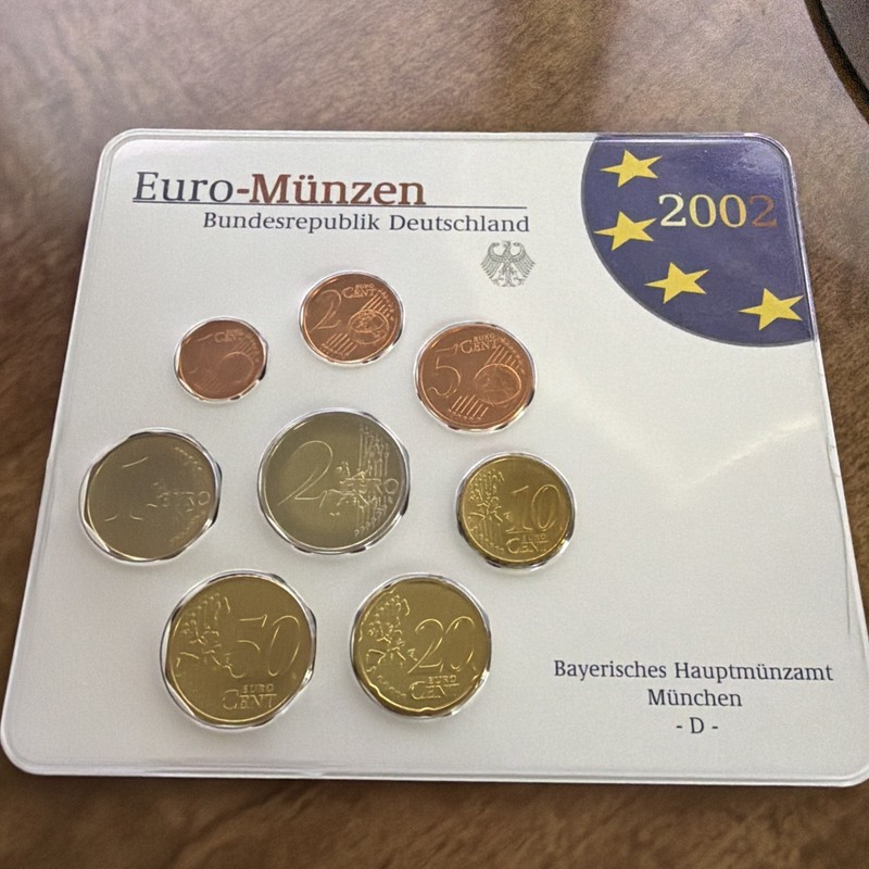 Germany official coin Set Proof Euro Münzen Bundesrepublik Deutschland 2002 D