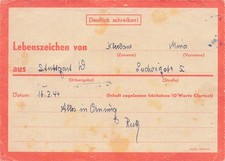 Eilnachricht, Stuttgart, 16.07.1944, Lebenszeichen, Blessing