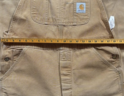 Carhartt Men’s VTG Overalls Bibs Made in USA 36x32 Brown Canvas Work Wear - 744 - Picture 5 of 10