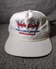 Vtg Super Sport Chevy Hat Cap Snap Back Rope Dealer Promo Advertising Geo 90s