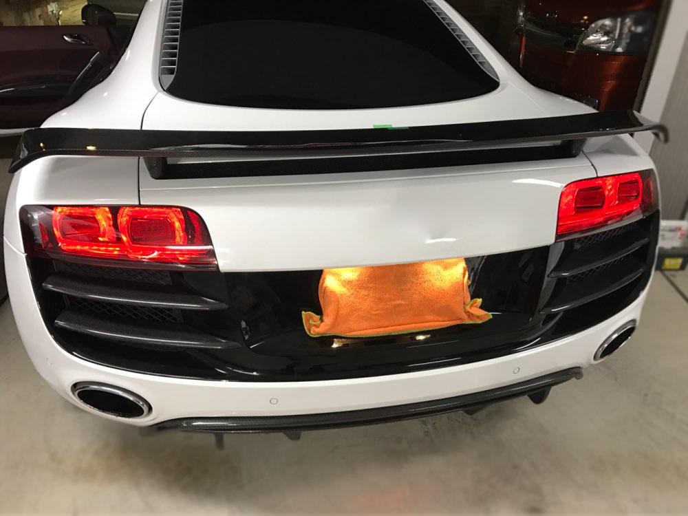 For Audi R8 GT V8 V10 Coupe 2008-15 Real Carbon Rear Trunk Spoiler Lip Wing Lid