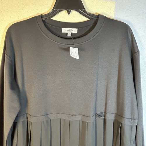 MOA MOA Plus Size 2X Black Long Sleeve Pleated-Skirt Fit & Flare Dress Knee NEW - Picture 7 of 12