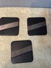Johnnie Walker Scotch Whiskey Coasters Set of  3 Faux Black Leather With Holder — photo 2