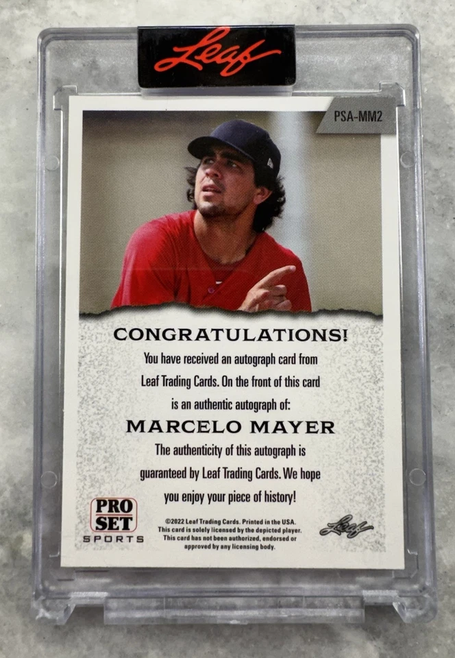 2022 Leaf Pro Set Sports MARCELO MAYER AUTO PROSPECT ROOKIE PLATINUM BLUE /45  - Image 2 of 2