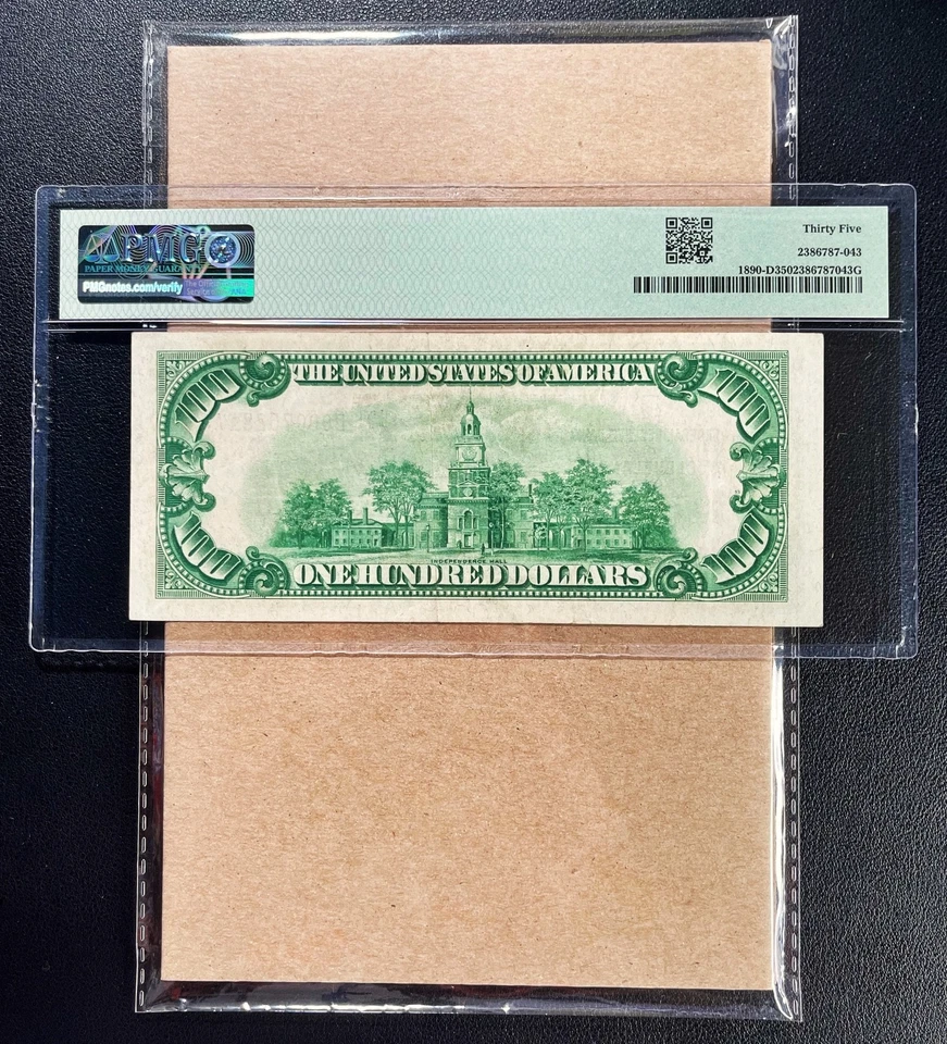 Fr. 1890-D 1929 $100 Federal Reserve Bank Note CLEVELAND PMG 35 - VF - Image 2 of 2