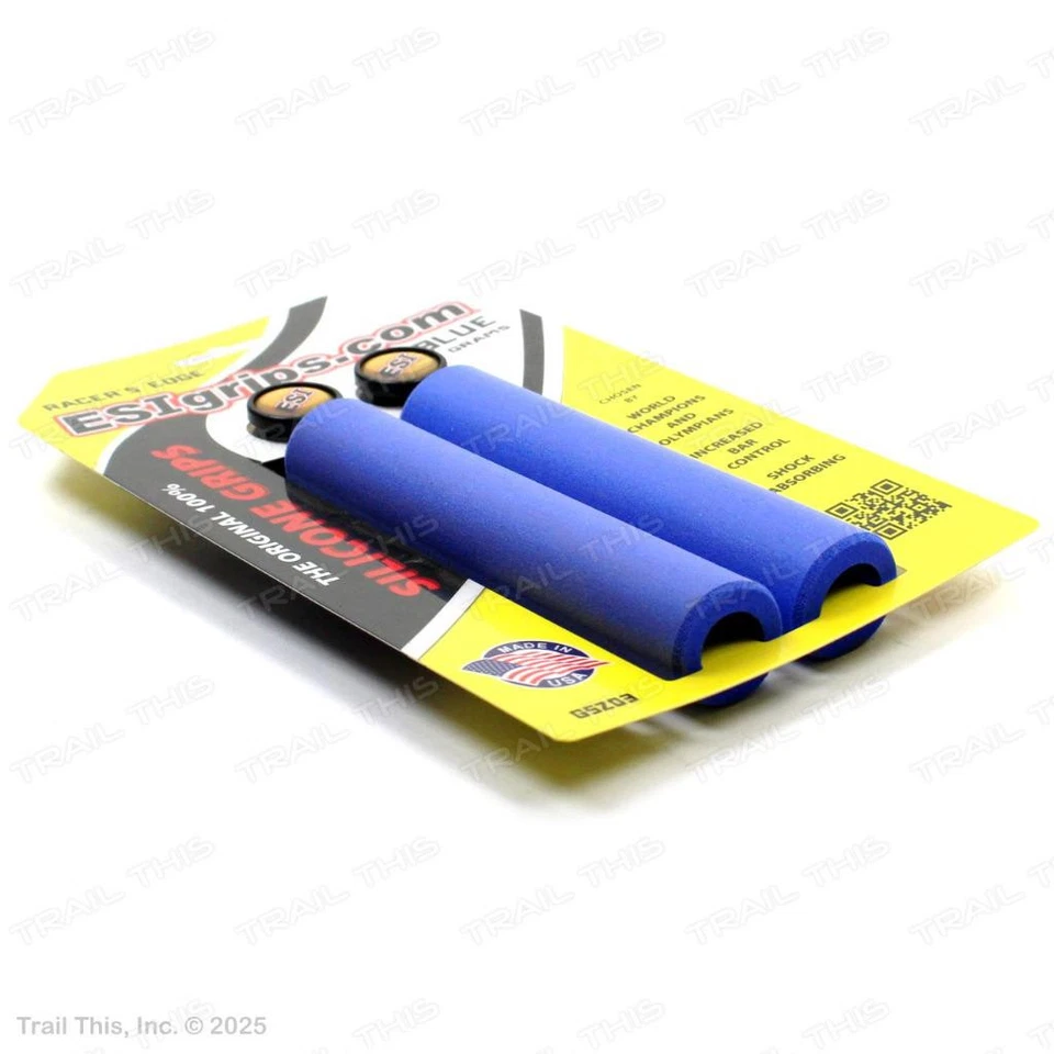 Рукоятки велосипедные ESI Racer's Edge синие 30 мм силиконовые для горного велосипеда тонкие амортизирующие 130 мм - Изображение 2 из 3