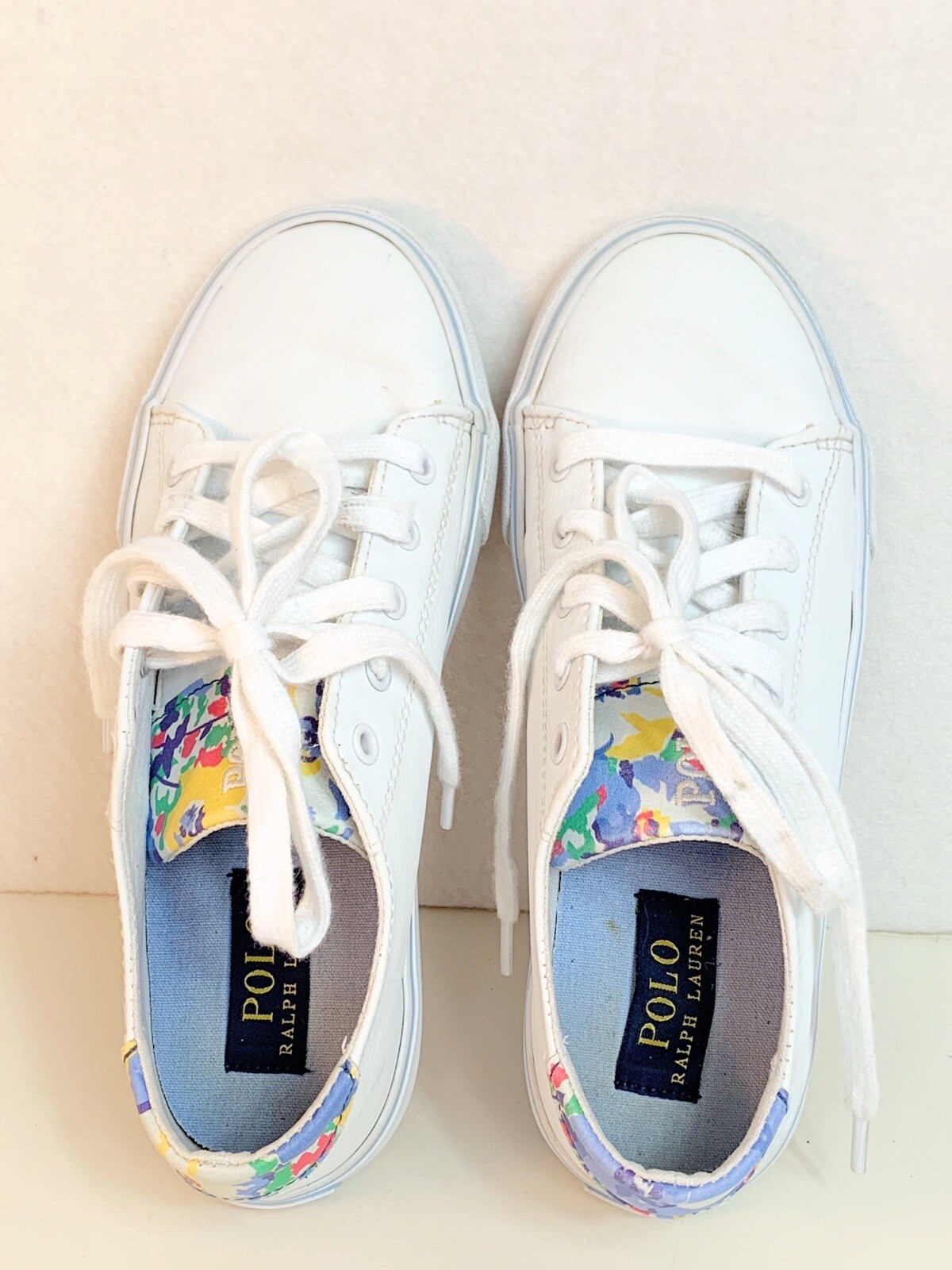 Polo Ralph Lauren scarpe da ginnastica Fantor bambina taglia 3 pony floreali