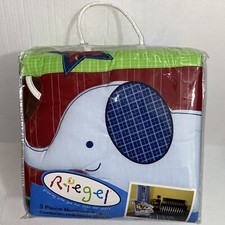 Riegel Baby Ready Set Go Collection 3 Piece Nursery Crib Bedding Set Blue Animal