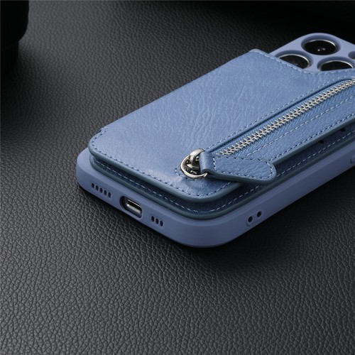 for iPhone 13 12 15 Pro Max 11 XR 7 8 6 Flip Zip Case Stand Leather Wallet Cover - Picture 10 of 17