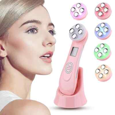 Facial Mesotherapy RF 5 LED Photon Face Lifting Tighten Wrinkle Removal Massager
