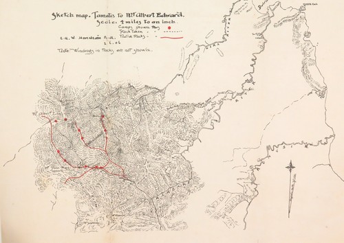 RARE 1906 Colonial British New Guinea Large Map. Tamata to Mt Albert Edward. - 第 1/3 張圖片