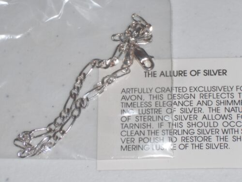 New Vintage Avon Sterling Silver Figaro Necklace & Figaro Size Large Bracelet - Picture 3 of 5
