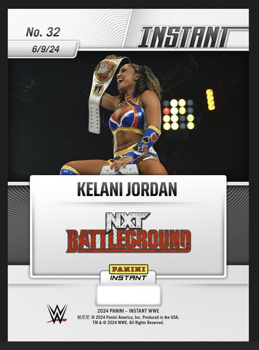 2024 PANINI INSTANT WWE ⭐ KELANI JORDAN ⭐ NXT BATTLEGROUND ⭐ N. 32 - Picture 2 of 2