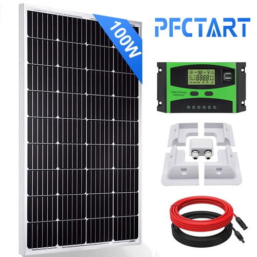 100W 200W 400W 12V Solar Panel Kit with Mounting Brackets Caravan RV Camper Van - Picture 17 of 32