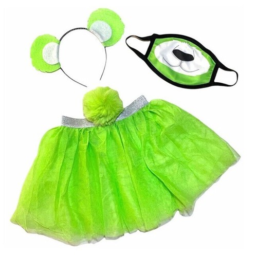 Colorful Bear Halloween Costume Ears Headband Tutu Tail Care Adult Kids - Picture 8 of 8