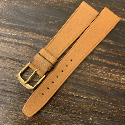 CONDOR Watch Strap 18 mm Extra Thin Leather  w/ Buckle Brown Tan Made in AUSTRIA