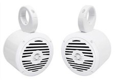 Pair Rockville MS525W 5.25" 400 Watt Marine Boat Wakeboard Tower Speakers-White