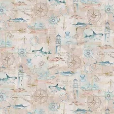 Michael Miller - Coastal Living - Navigating - Beige, Fabric BTY
