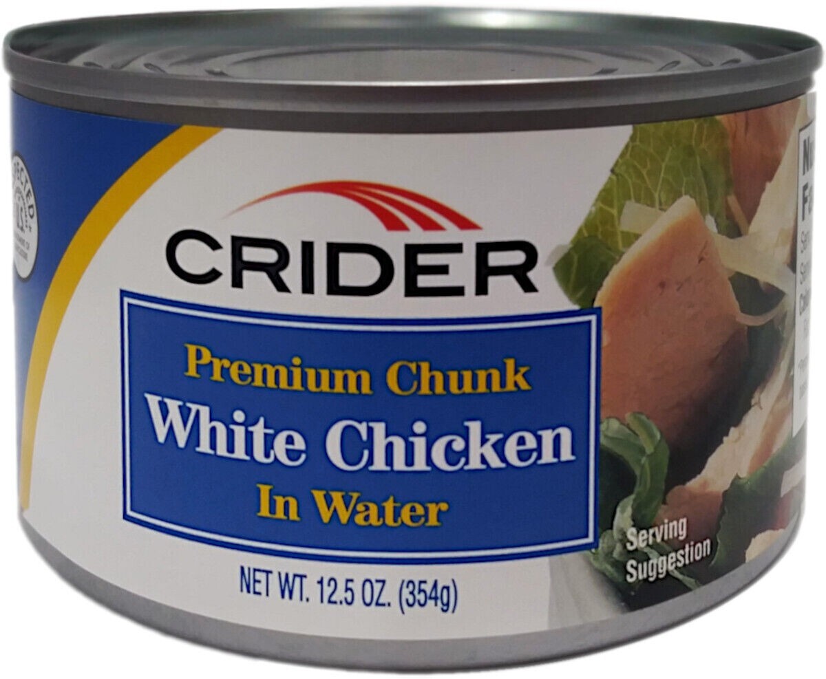 10TEN LARGE Cans 12.5 oz CRIDER Premium Chunk White Chicken In Water
