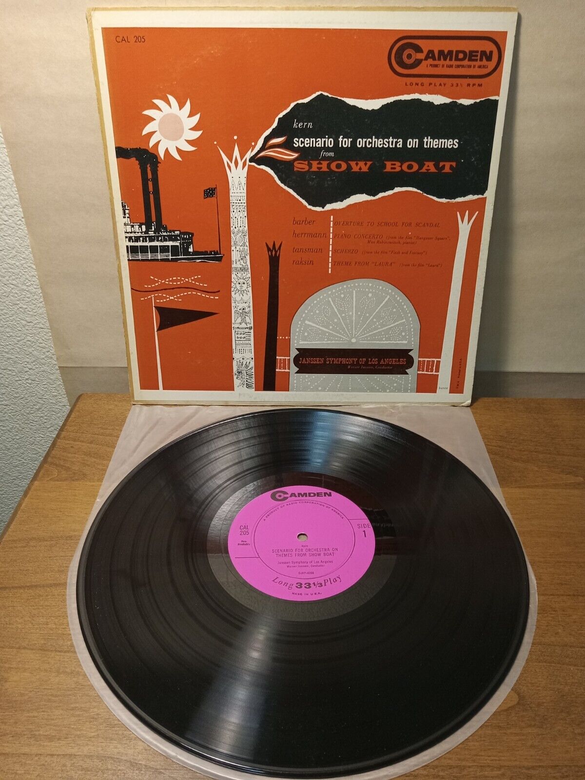 Janssen Kern Scenario for Orchestra on Themes from Show Boat LP VG+, Camden 