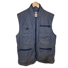 VTG 80s Banana Republic Safari  Travel Gray Field Cargo Utility Vest Medium