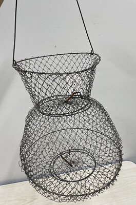 collapsible fish basket OperSeven Metal Rustproof design baskets submerge in water to maintain optimal conditions for your fish throughout the day Foldable Fish Net Bag 19L/47L
