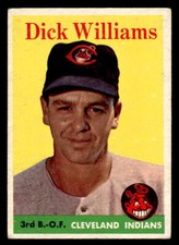 1958 Topps Baseball #79a Dick Williams Team name in white letters