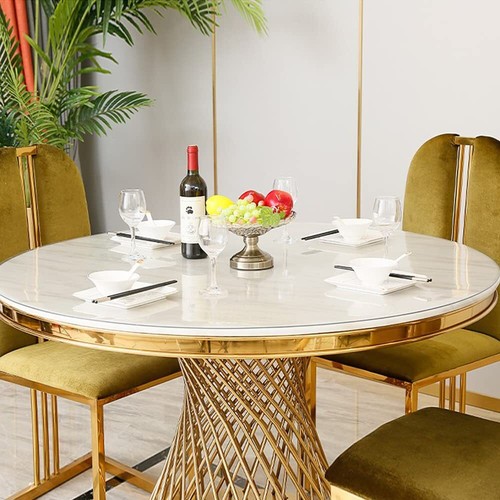 32 Inch Round Plastic Tablecloth Protector Coffee Table Cover Round Glass Tab... - 第 6/7 張圖片